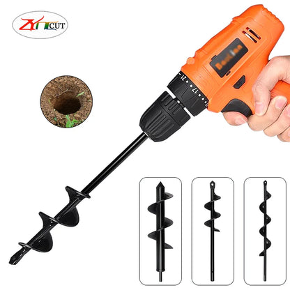 Drillforce Garden Planter Spiral Drill Bit Flower Bulb Hex Shaft Auger Yard Gardening Bedding Planting Post Hole Digger Tools